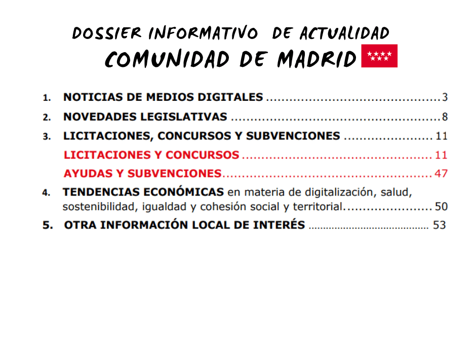 Información de actualidad. Comunidad de Madrid